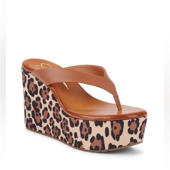 Stilla Leopard-Print Wedge Platform Sandals - Picture 1 of 7
